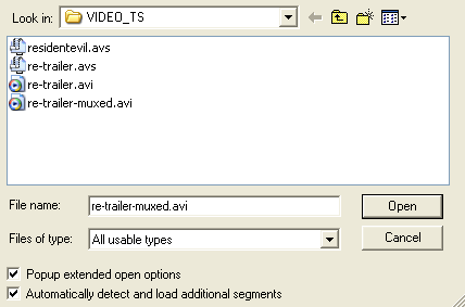 Open the Avi File in VirtualDub but check the Popup extended open options Open the Avi File in VirtualDub but check the Popup extended open options